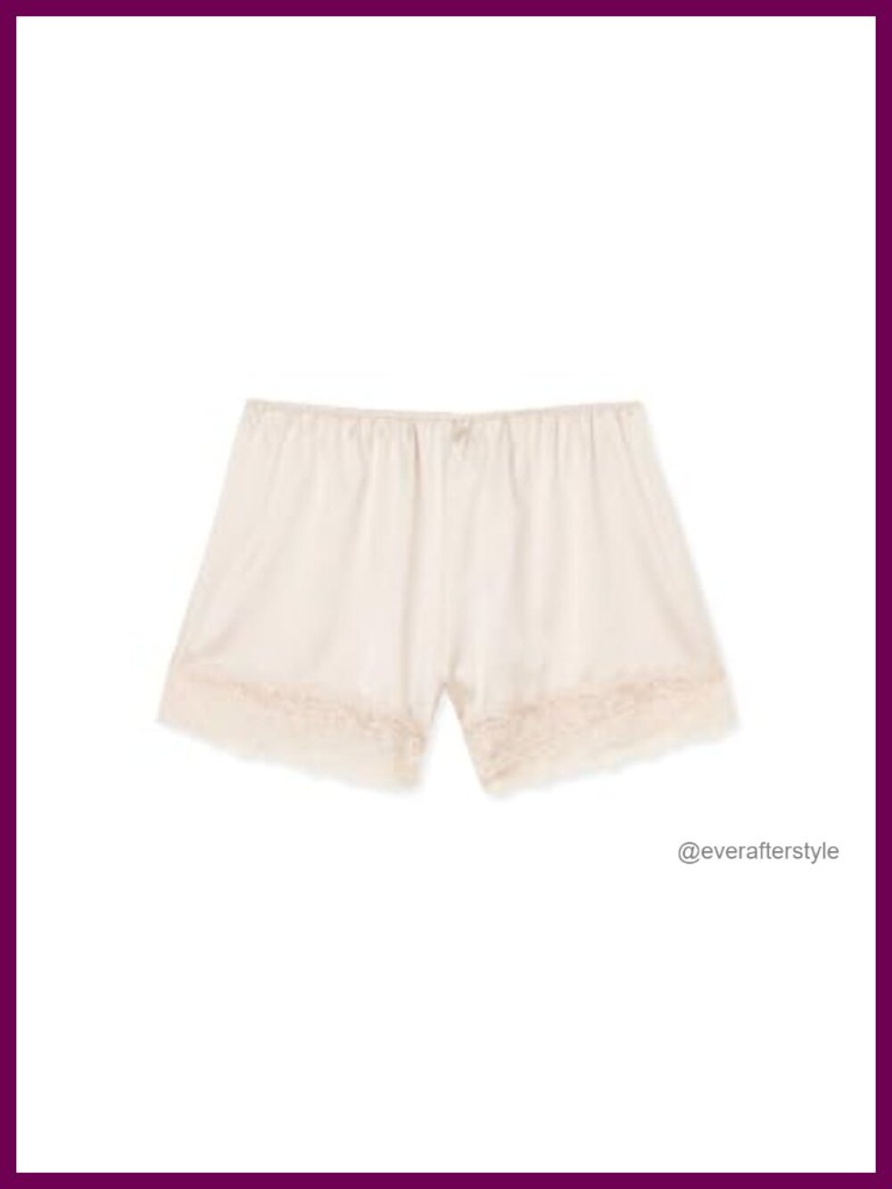 Silk Lace Trim Shorts Mid Rise Casual Pull On